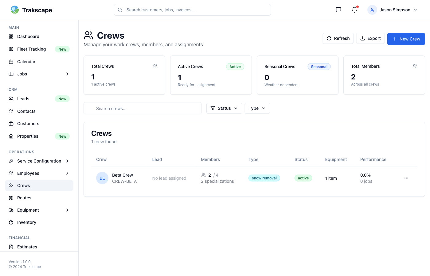 Crew Management screenshot